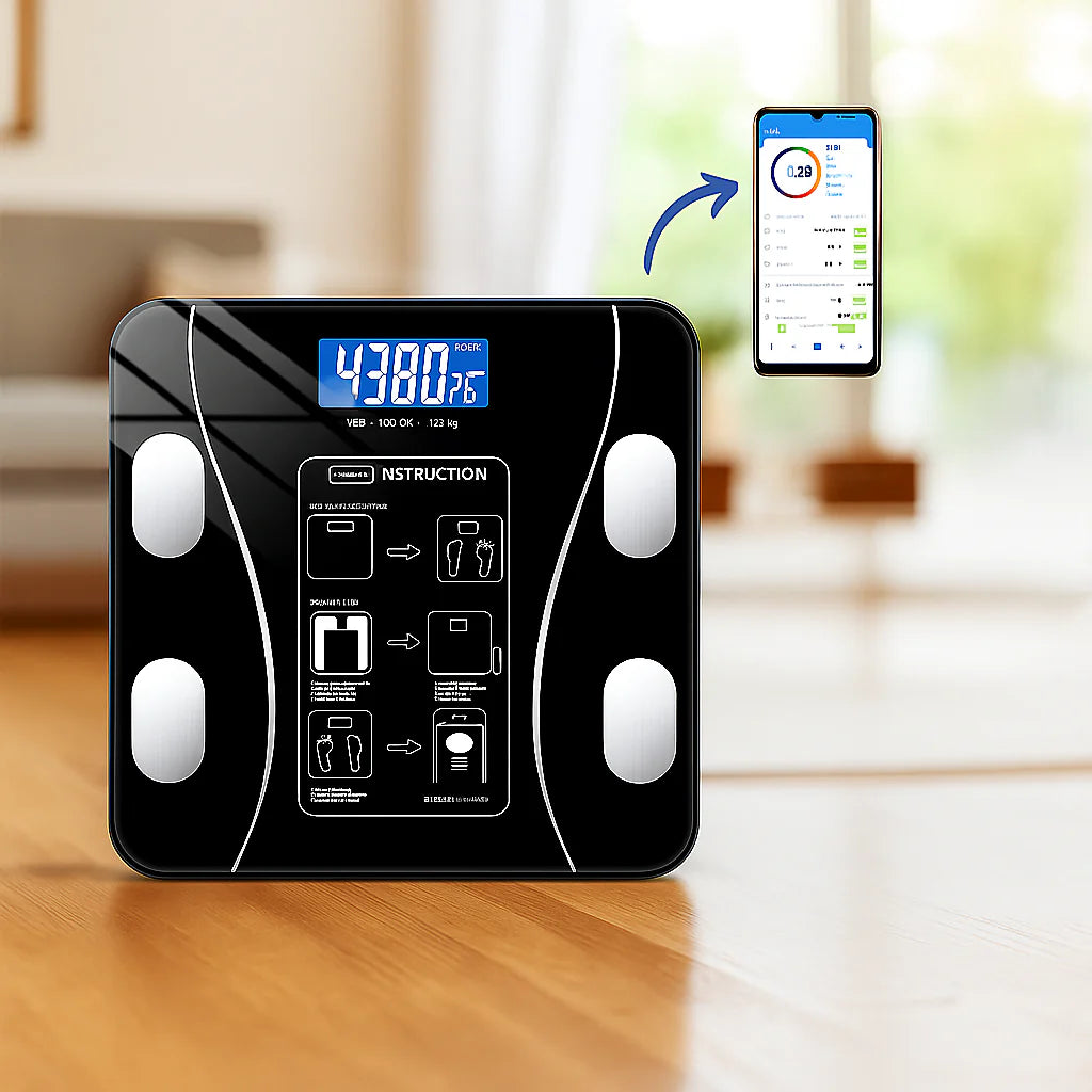 Balance Intelligente Bluetooth – Analyse Corporelle Complète avec Application Mobile